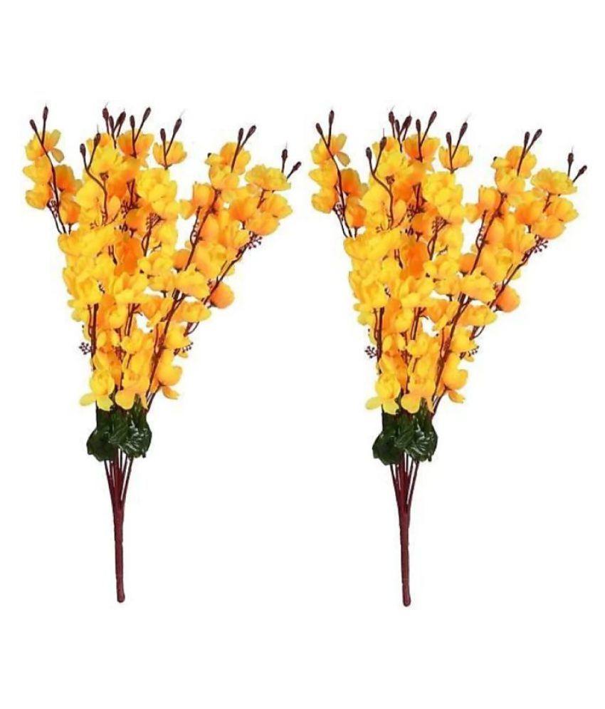     			fns store Orchids Yellow Artificial Flowers Bunch - Pack of 2