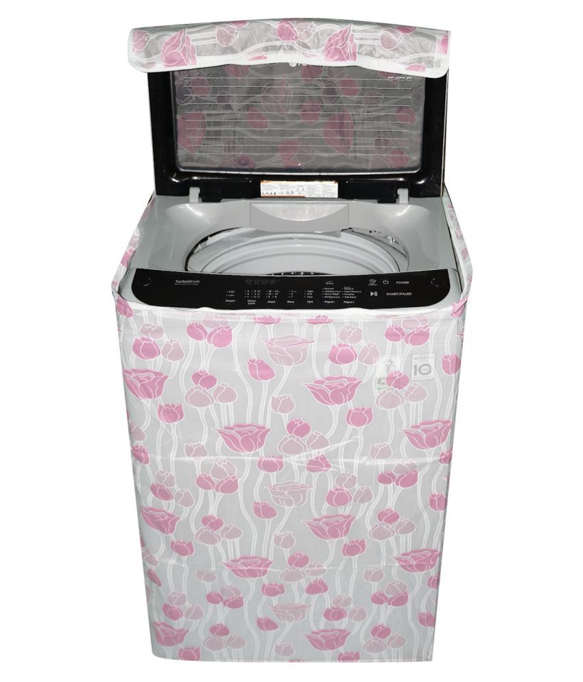     			E-Retailer Single PVC Pink Washing Machine Cover for Universal 7 kg Top Load