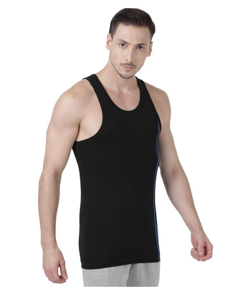 One8 by Virat Kohli - Black Cotton Blend Men's Vest ( Pack of 1 ) - Buy ...