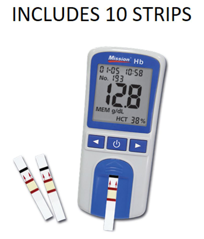     			Mission HB Hemoglobin Testing Meter (With 10 Strips) Hemoglobin