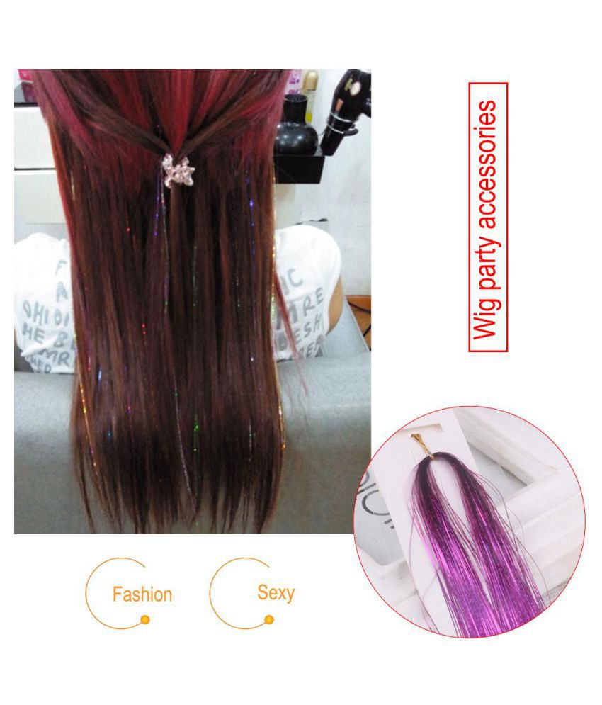 1 Pack False Hair Strands Glitter Hair Extension Accessories (Rose Red): Buy  Online at Low Price in India - Snapdeal
