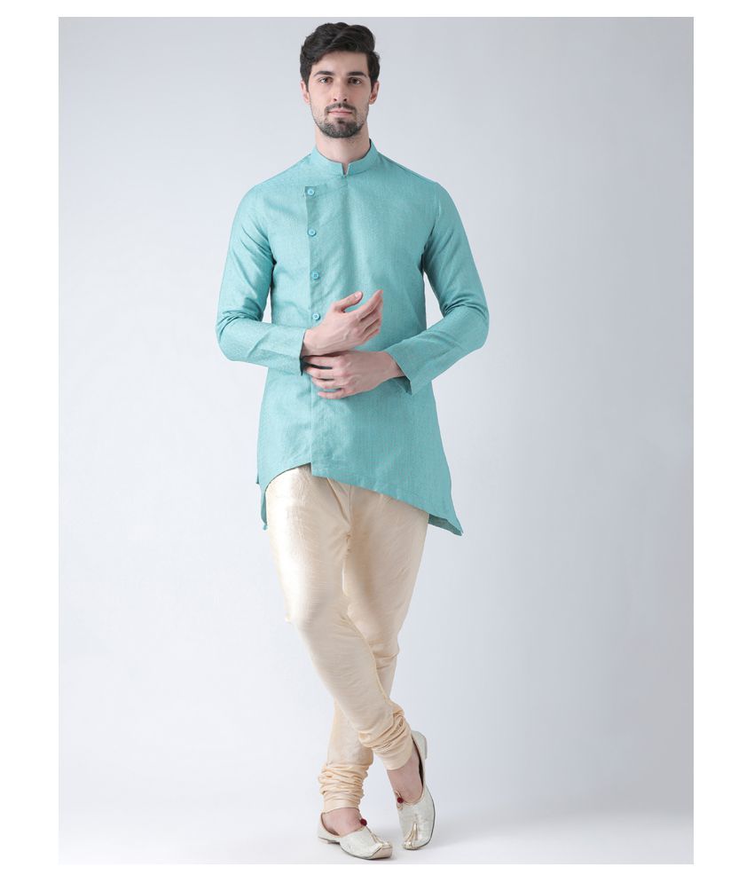     			Deyann Blue Cotton Kurta Pyjama Set