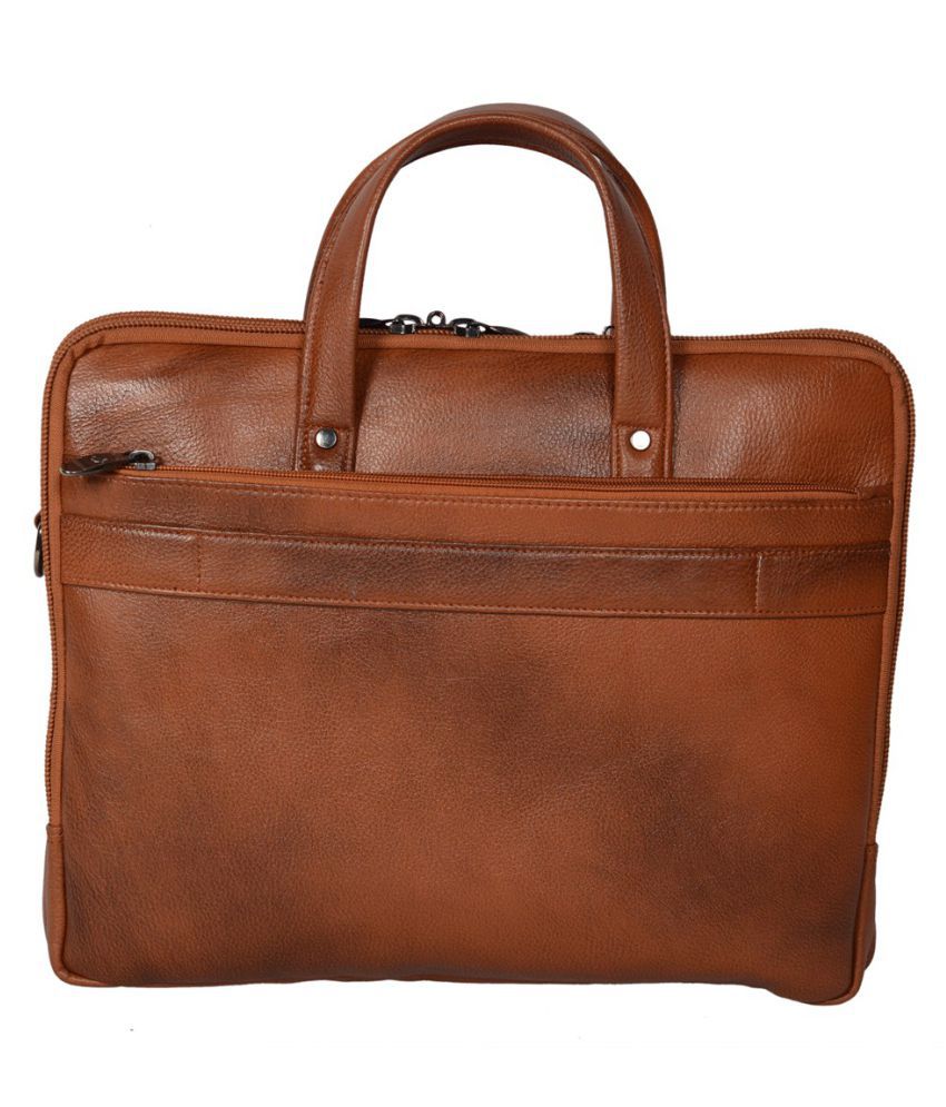 ROYAL LEATHER EMPORIUM Tan Leather Office Bag - Buy ROYAL LEATHER ...