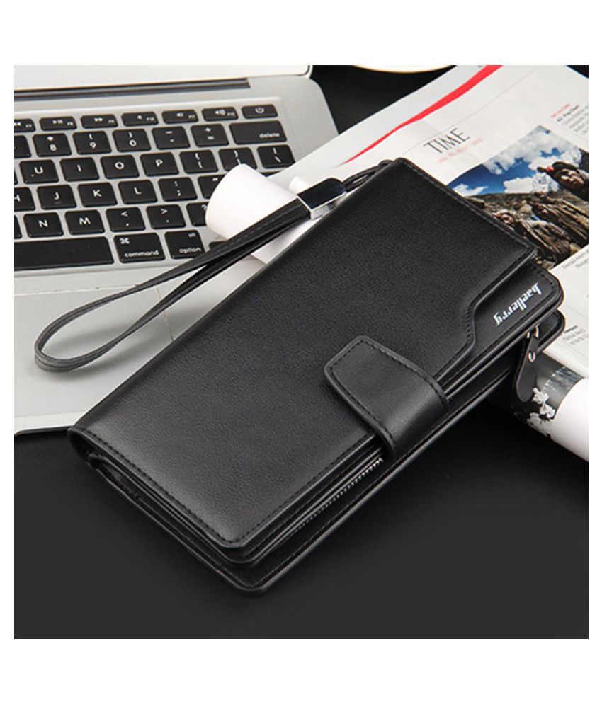 Buy Men Zipper Long Wallet Phone Pouch Wristlet Coin Purse Card Holder ...