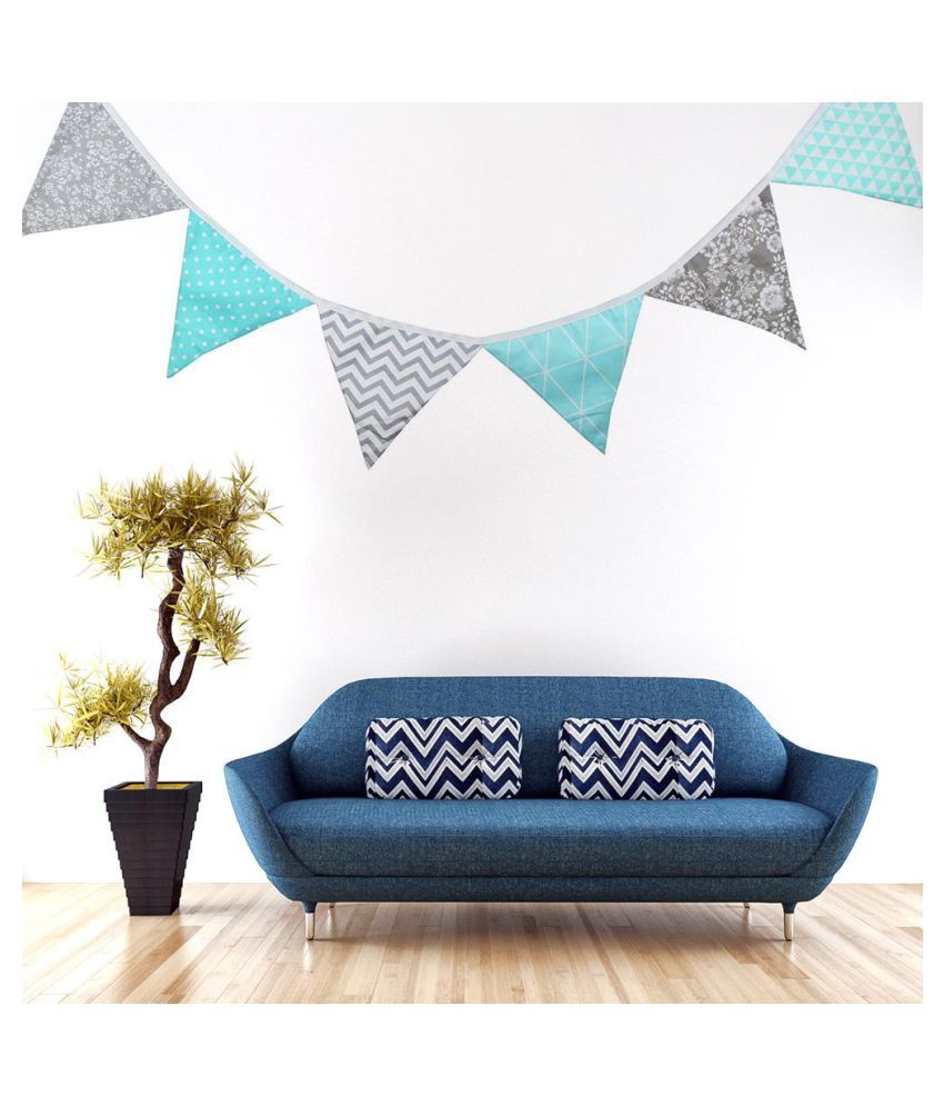 12 Flags Fabric Triangular Flag Bunting Banners Wedding Party Home
