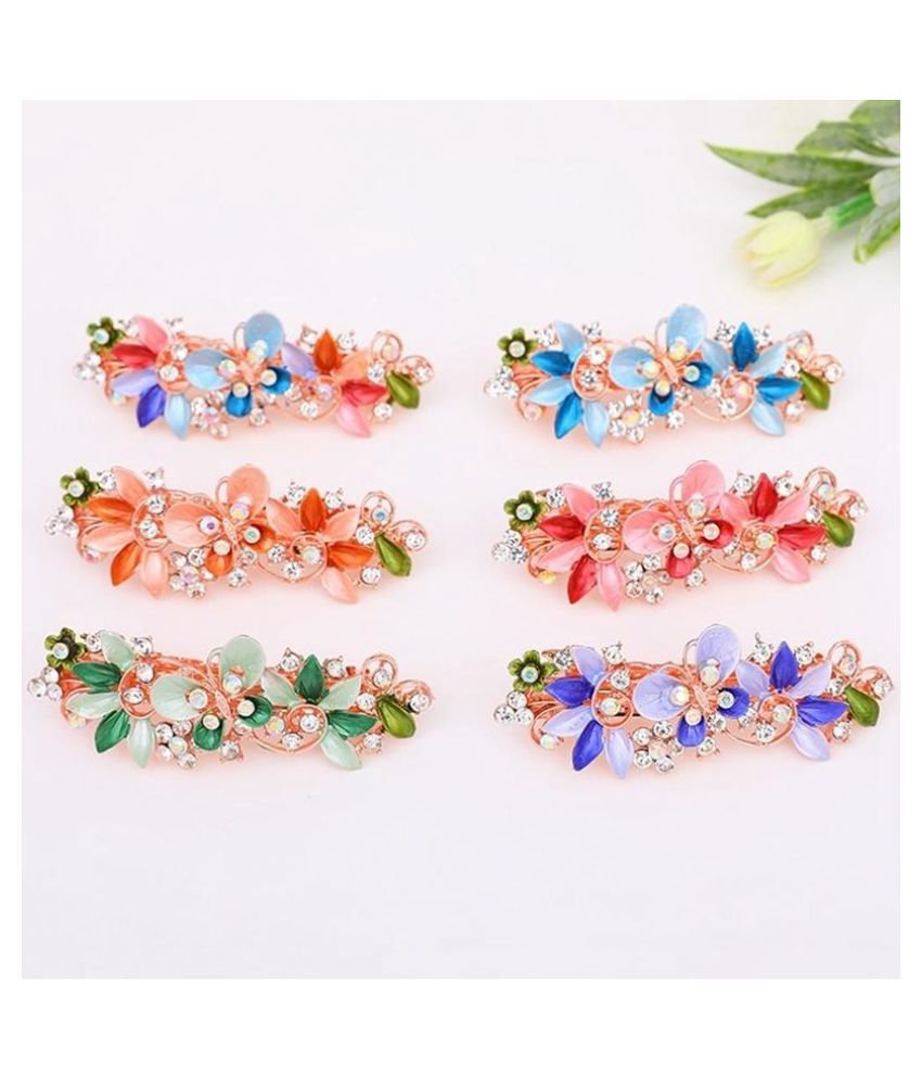 Fashion Resin Hairpin Women Floral Headwear Accessories Crystal Hair Clip  Flower Barrettes (Fashion Jewellery): Buy Online at Low Price in India -  Snapdeal