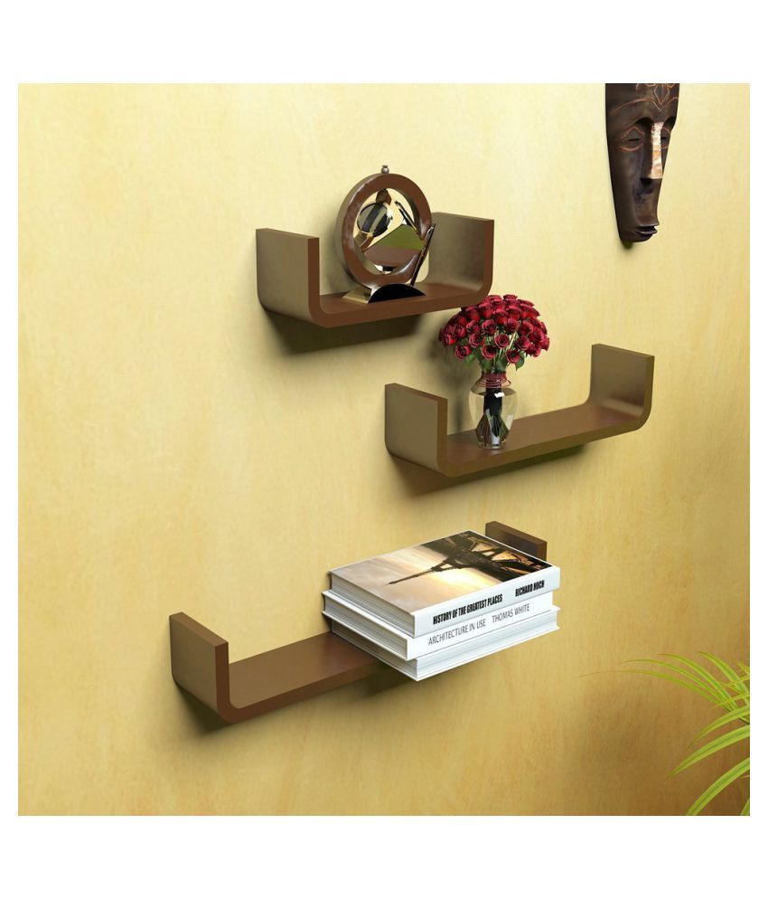 WOOD WORLD Floating Shelves Multicolour MDF Pack of 1 Buy WOOD WORLD Floating Shelves