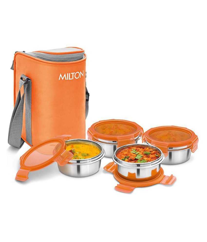     			Milton Orange Steel Lunch Box