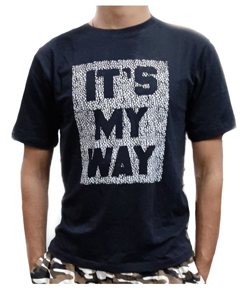 LIVSTER Cotton Blend Black Quotes T Shirt LIVSTER Cotton Blend Black Quotes T Shirt