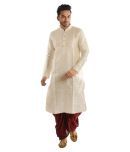 Deyann White Silk Blend Dhoti Kurta Set