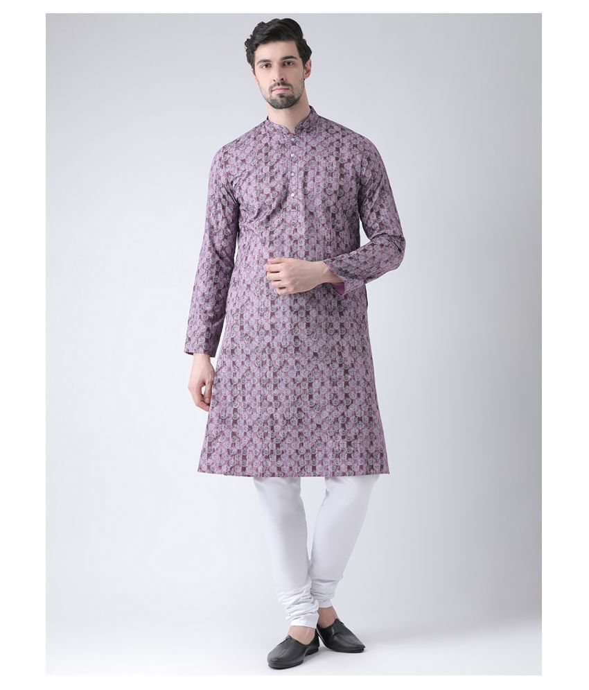     			Deyann Purple Cotton Kurta Single