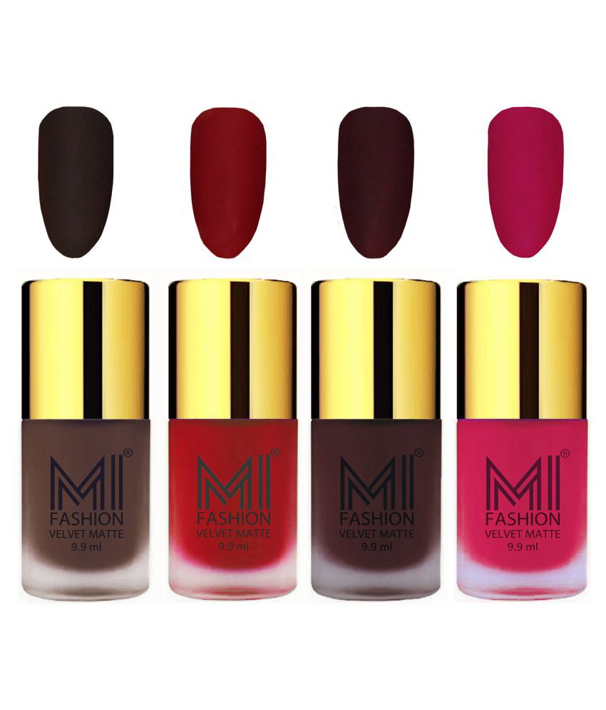 Buy MI FASHION Unique Matte Nail Paint Set Pink Nail Polish Red,Wine,  Coffee Matte Pack of 4 40 mL Online at Best Price in India - Snapdeal