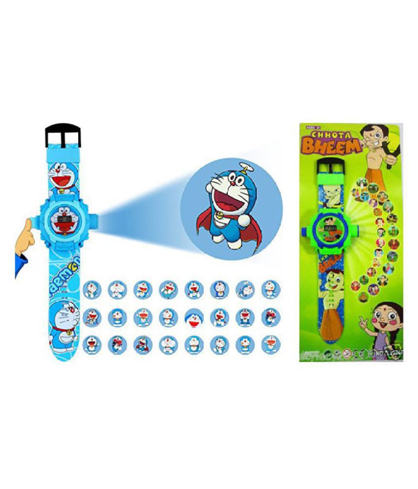 Chota Bheem and Doreamon 24 Images Projector Kid's Watch Combo -Set of 2