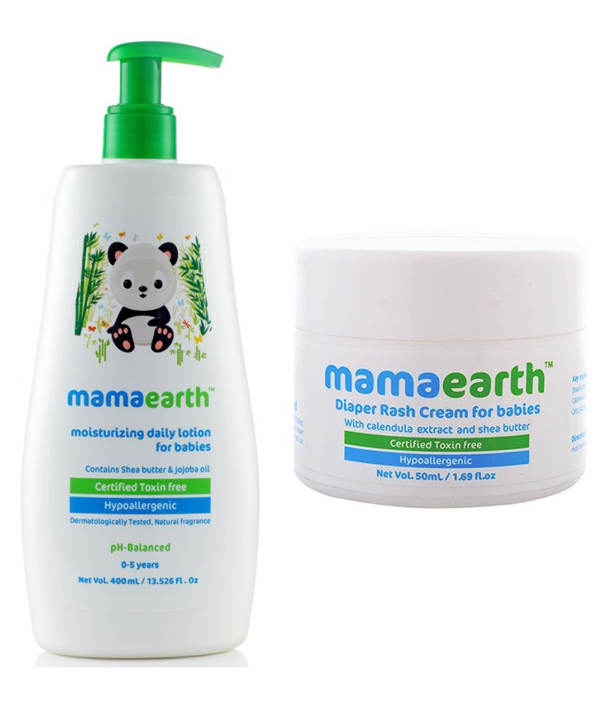 Mamaearth Daily Moisturizing Baby Lotion, 400ml änd Natural Diaper Rash Cream for Babies 05