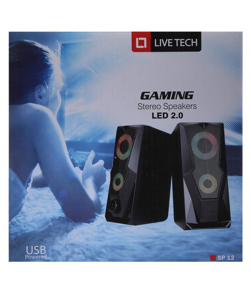 live tech sp12 gaming led 2.0 stereo speaker