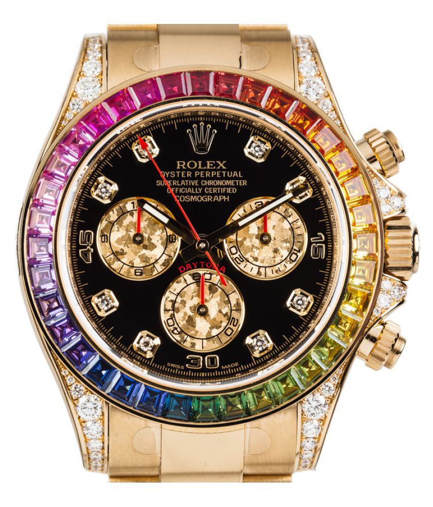 Shop In Style Rolex Rainbow Stainless Steel Chronograph  