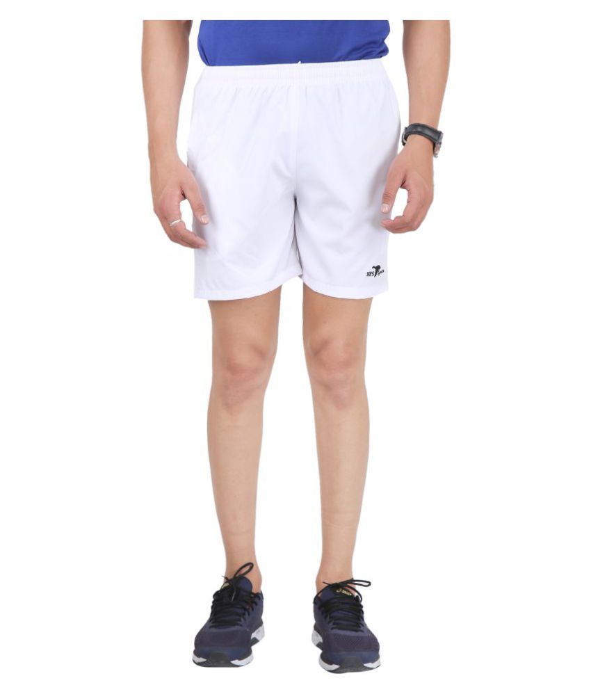 HPS Sports White Cotton Lycra Fitness Shorts Buy HPS Sports White