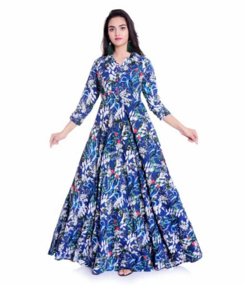 blue frock kurti