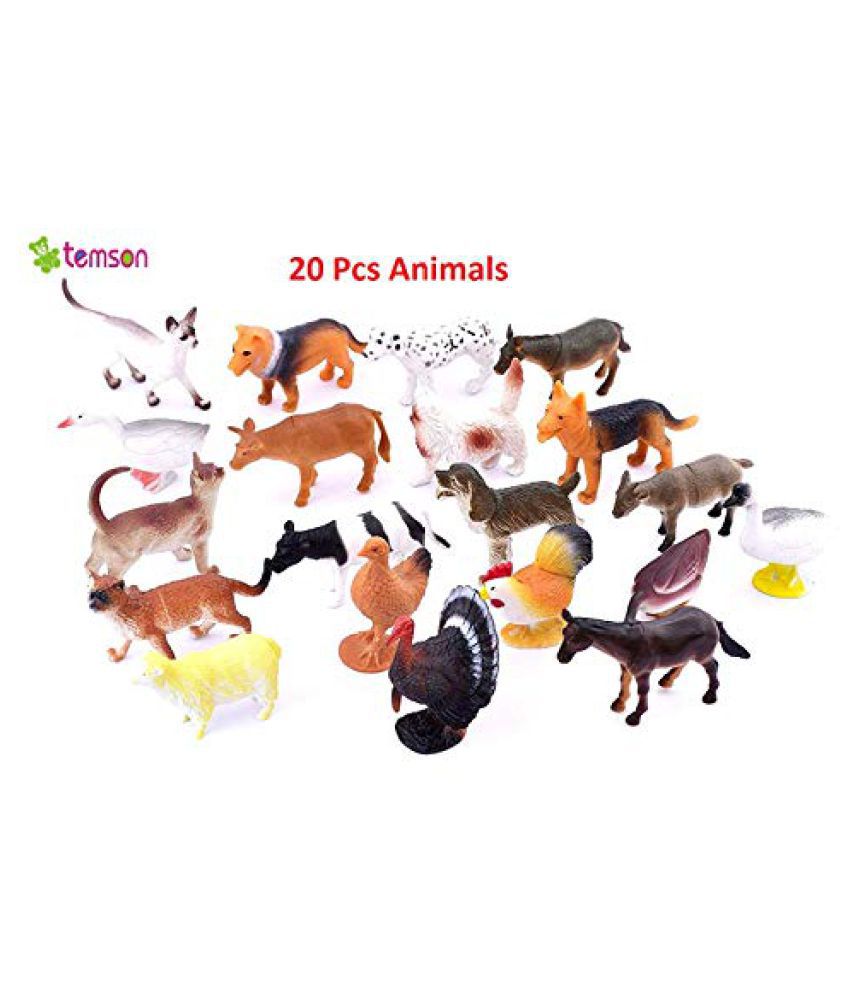 TEMSON Farm Animals Figures Set for Kids/Young Ones Pack of 20 Animals  (Multi Colour, Animals May Vary Pack to Pack) - Buy TEMSON Farm Animals  Figures Set for Kids/Young Ones Pack of
