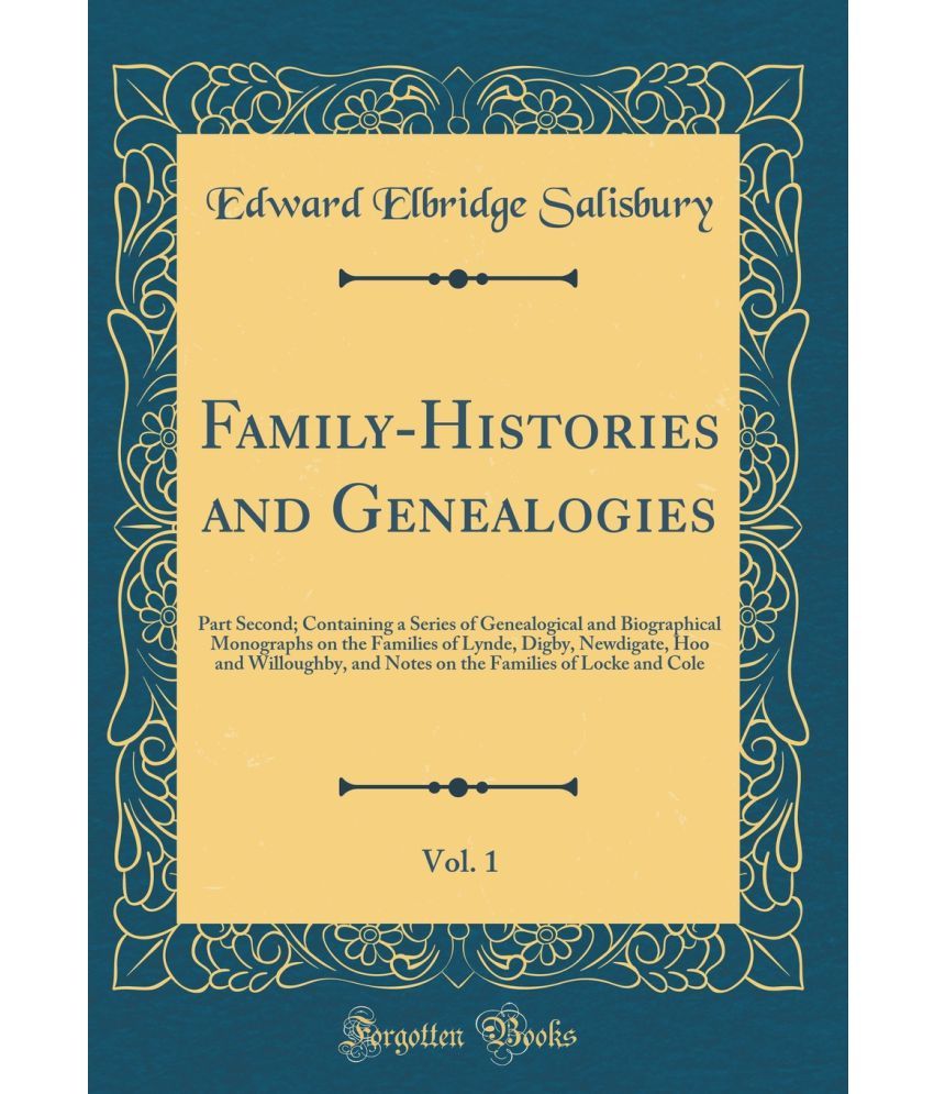FamilyHistories And Genealogies, Vol. 1 Buy FamilyHistories And