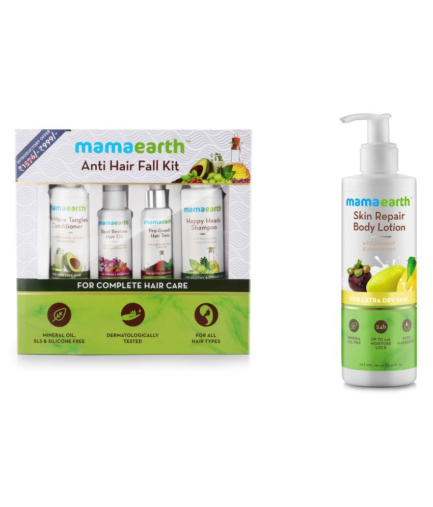 Mamaearth Anti Hair Loss Kit Oil Shampoo Conditioner Tonic