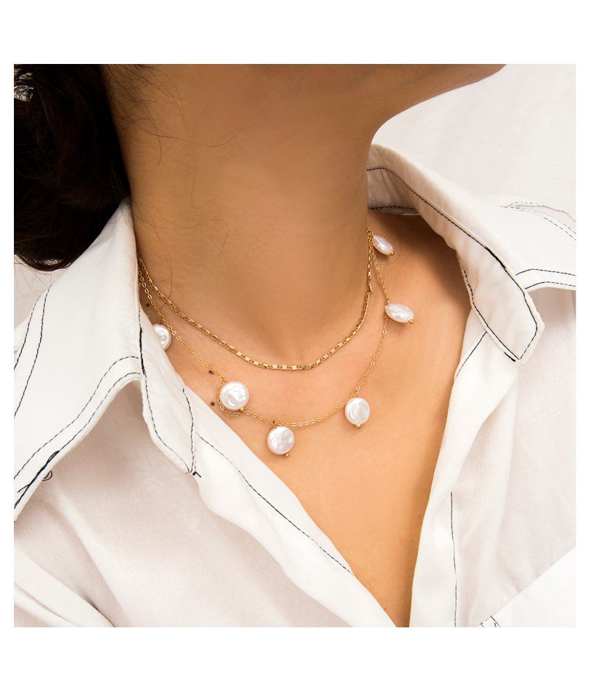 Fashion Women Gemstone Beads Jewelry Retro Style Metal Pendant Necklace Gift 