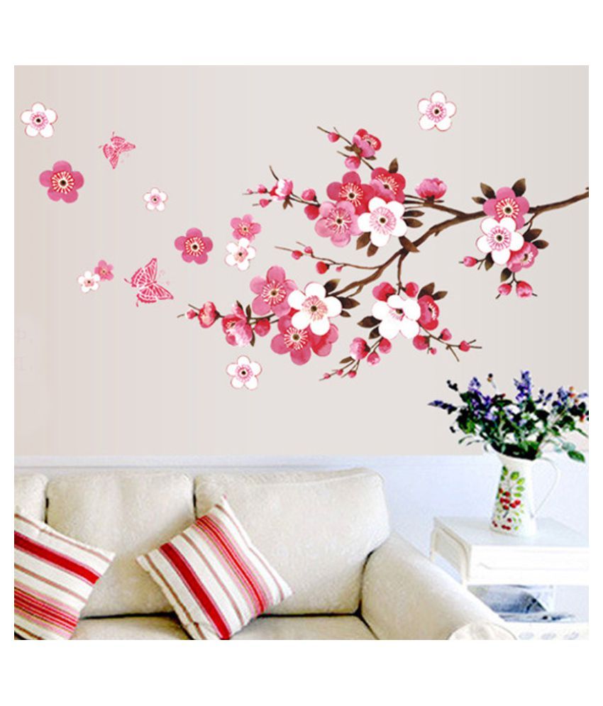 Cherry Blossom Wall Poster Waterproof Background Sticker For