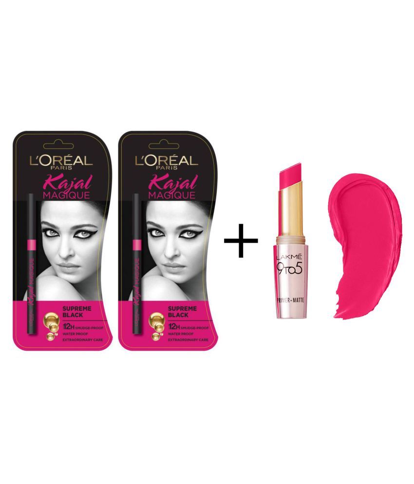 lipstick and kajal combo