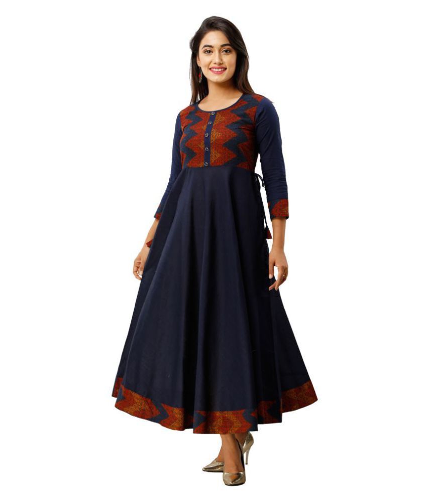 Kalagram White Cotton Anarkali Kurti  Buy Kalagram White Cotton Anarkali  Kurti Online at Best Prices in India on Snapdeal
