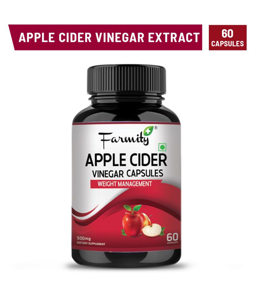 farmity Apple Cider Vinegar Powder Capsule for weight management 500 mg Unflavoured Single Pack