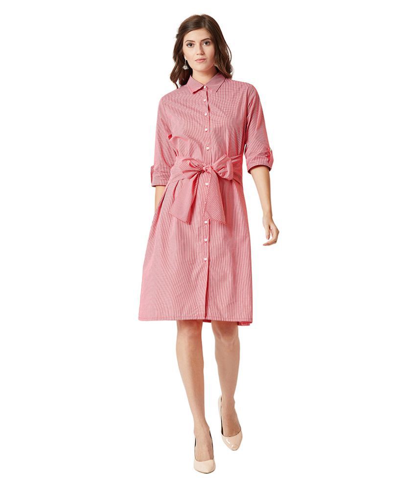     			Miss Chase Cotton Multi Color Shirt Dress