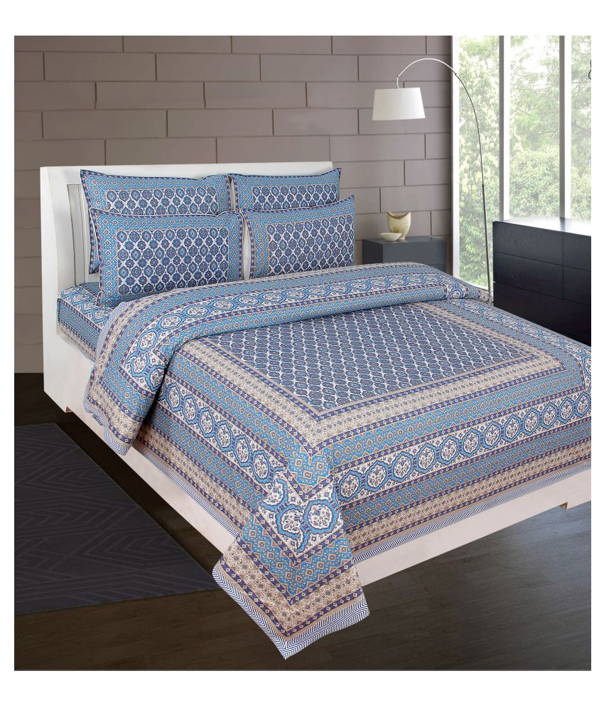 Beautiful Homes Cotton Double Bedsheet with 2 Pillow Covers Buy
