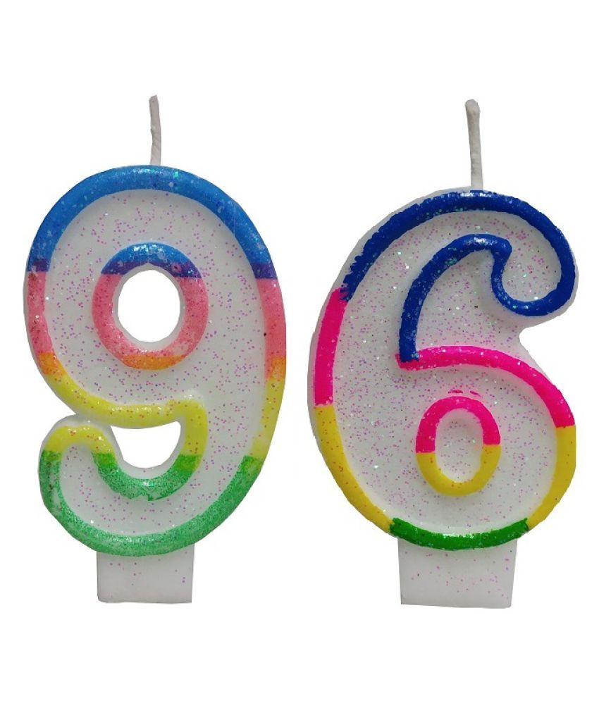 Stylewell 7cm Size Two Digit Numerical Number Shape 96 Rainbow