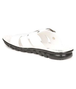 Paragon White Synthetic Leather Sandals 