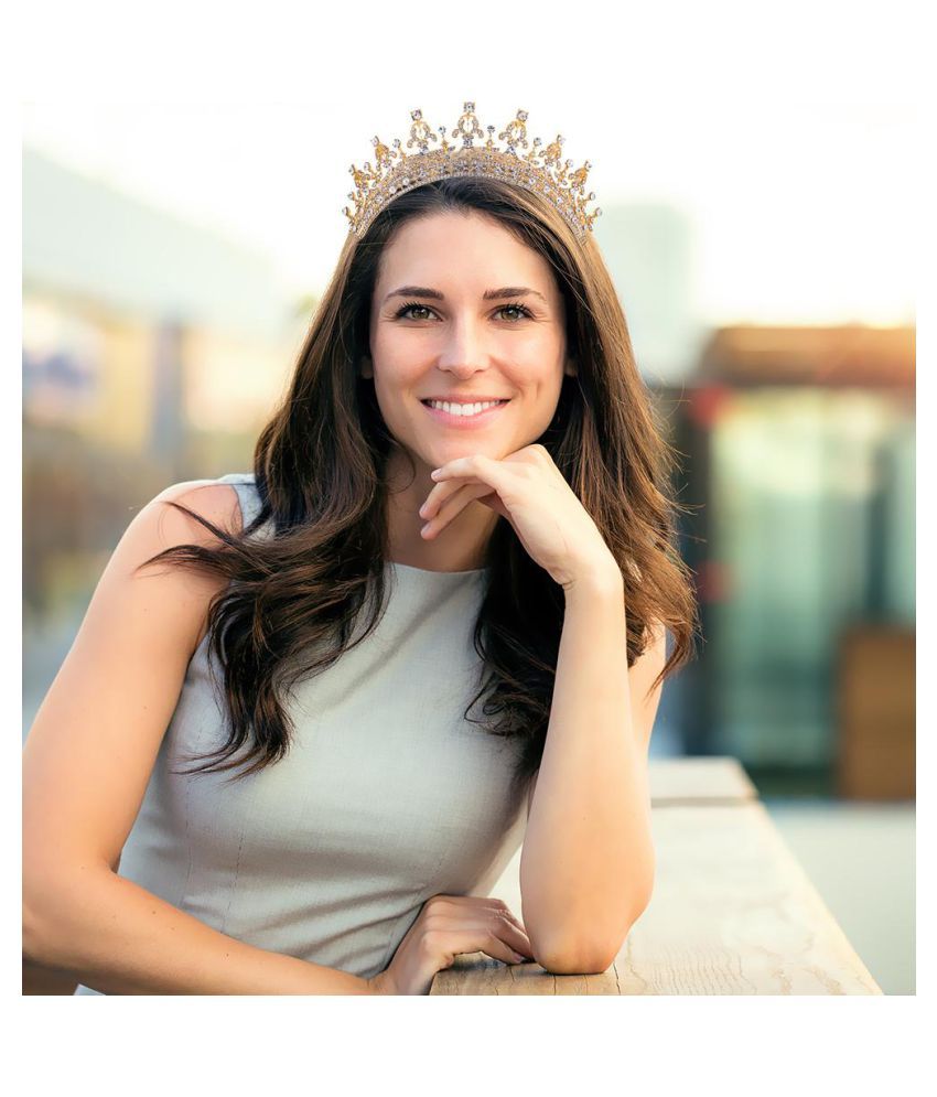 Princess Rhinestone Crown Tiaras Bride Headwear Wedding Hair