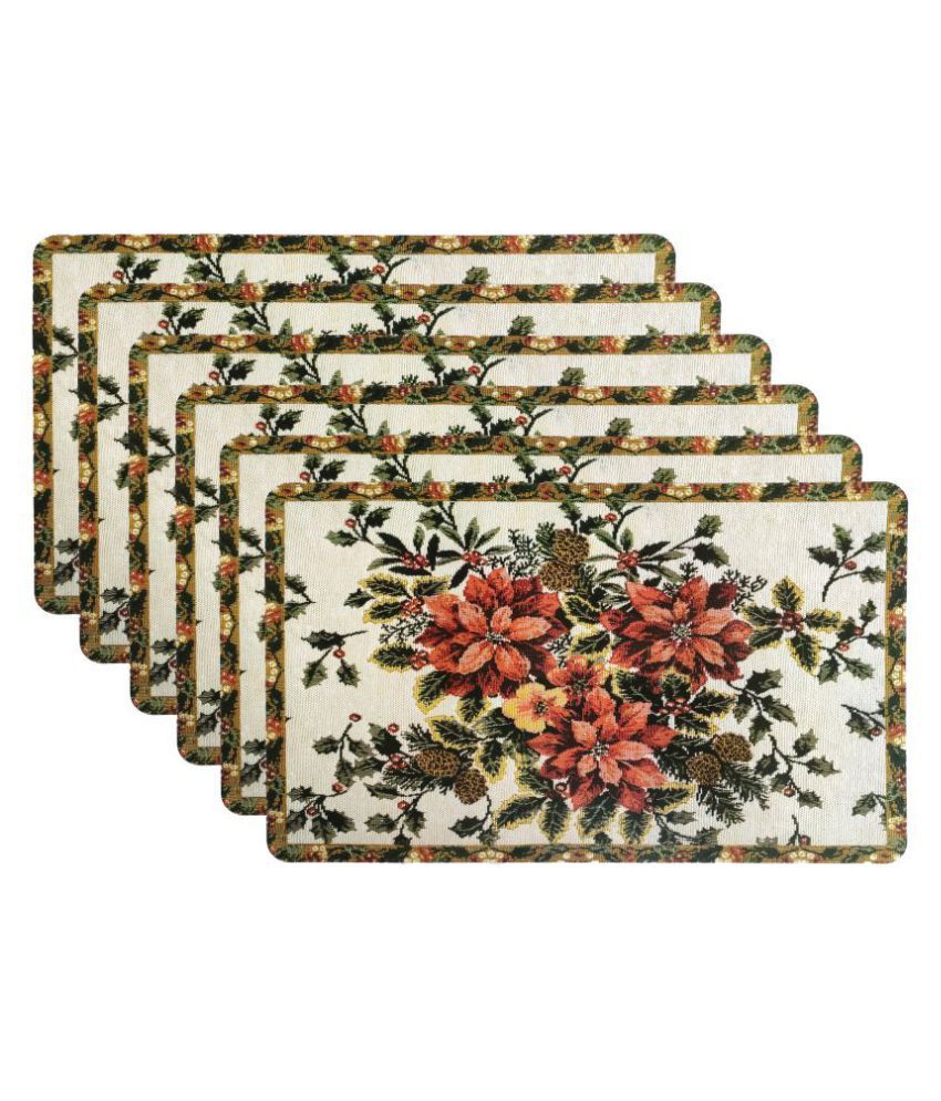     			HOMETALES - Multi Printed PVC 6 Seater Table Mats ( Pack of 6 )