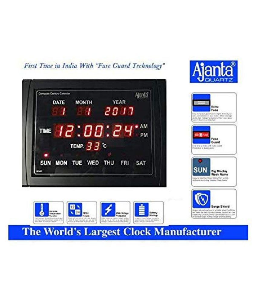 Ajanta Triangle Digital Wall Clock Black Classic ( 40 x 30 cm ) Buy