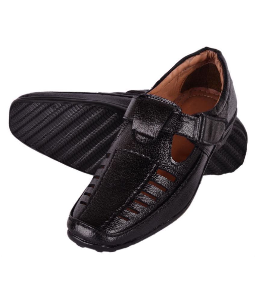 aadi men black sandals