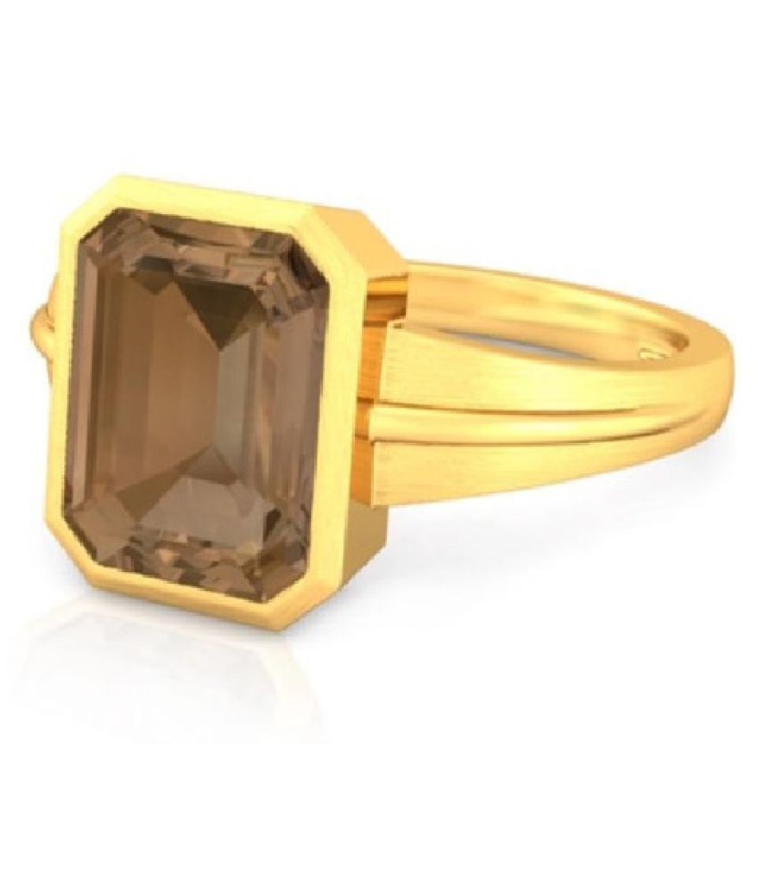 gold ring design for male with pukhraj stone