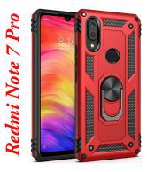Xiaomi Redmi Note 7 Pro Ring Holder JMA - Red 360° Rotating Ring Armor Dual Layer Stand Case
