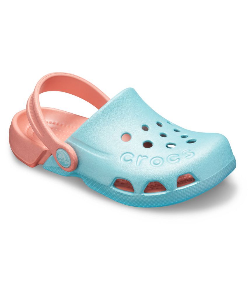 aqua translucent crocs