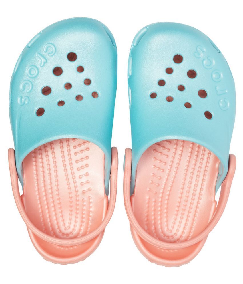 aqua translucent crocs