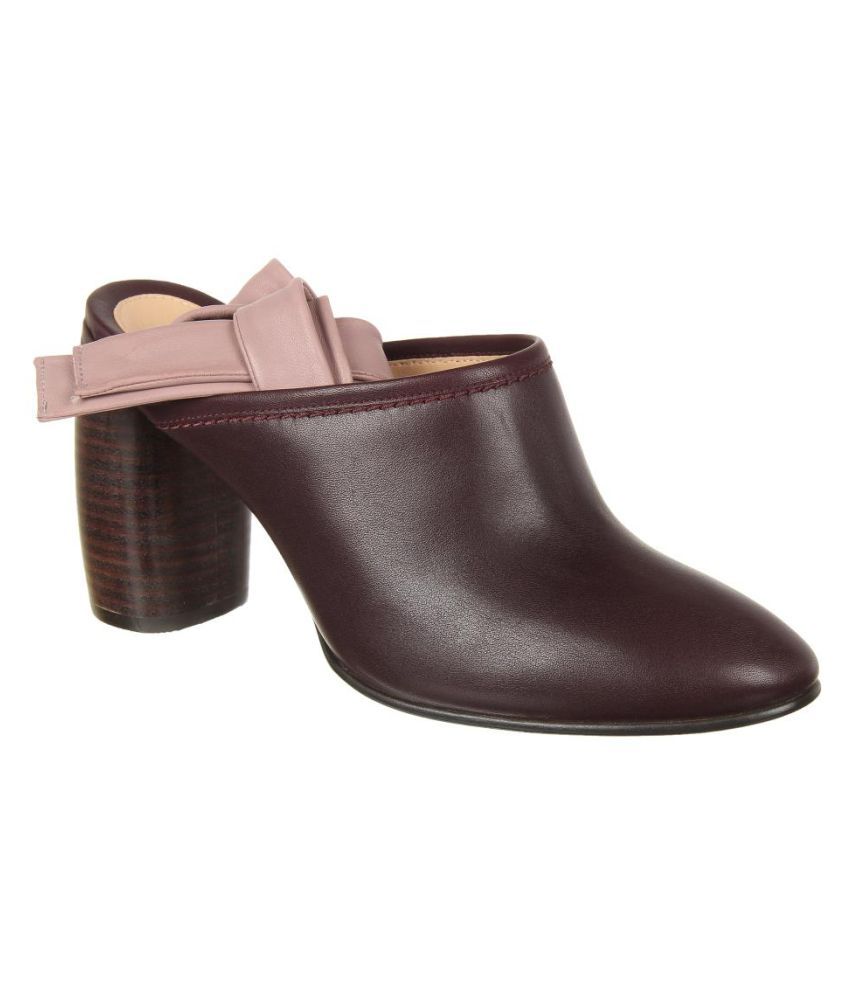 dark purple block heels