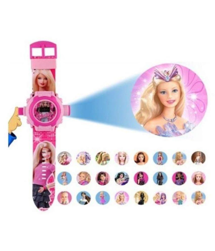 Barbie Projector Pink Toy Watch with 24 Images for Kids