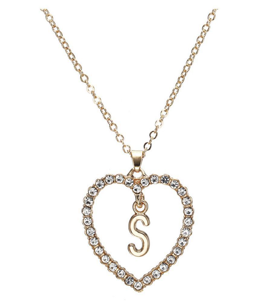 1Pc Fashion S Letter Heart Necklace Jewellery: Buy 1Pc Fashion S ...
