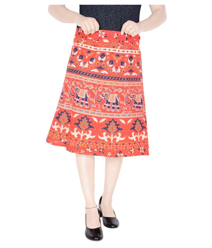 Wrap skirt orange Clearance