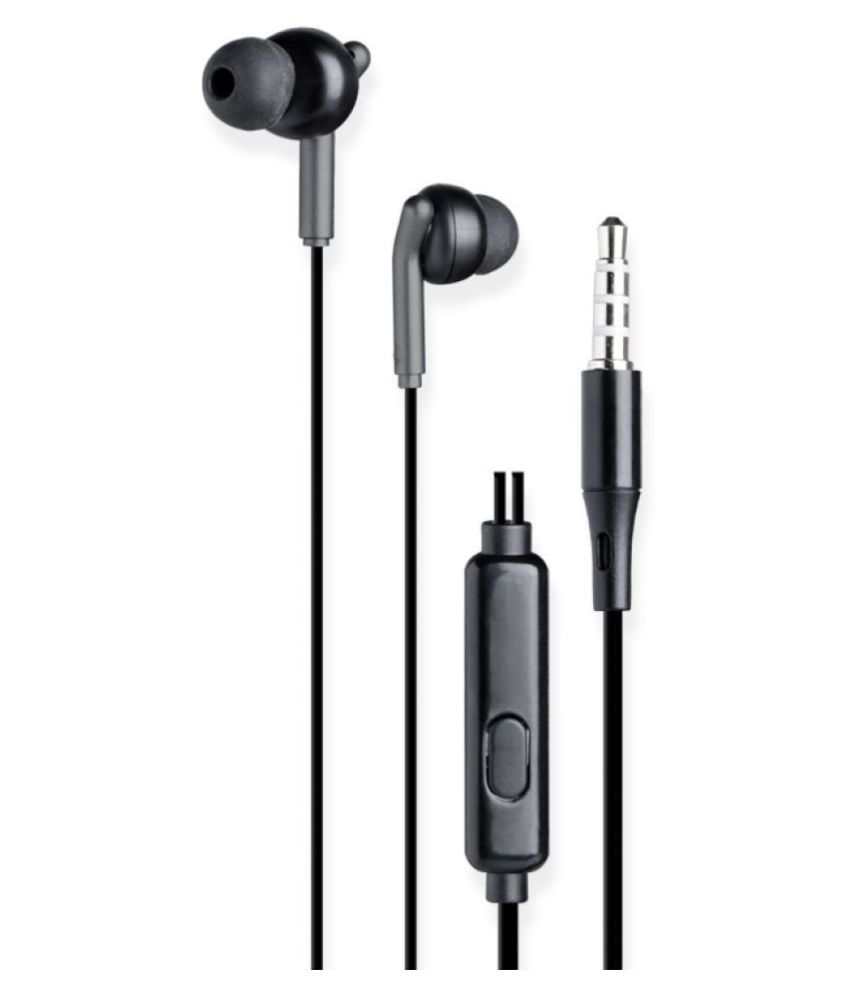 Zebronics Zeb-Bro in Ear Wired Earphones with Mic, 3.5mm Audio Jack, 10mm Drivers, Phone/Tablet Compatible (Black)