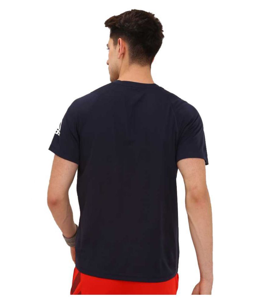 Adidas Navy Polyester Lycra T-Shirt - Buy Adidas Navy Polyester Lycra T-Shirt Online at Low 