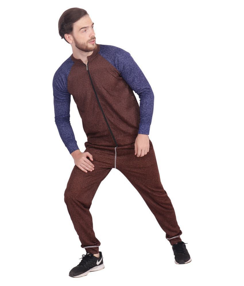 brown velour tracksuit mens