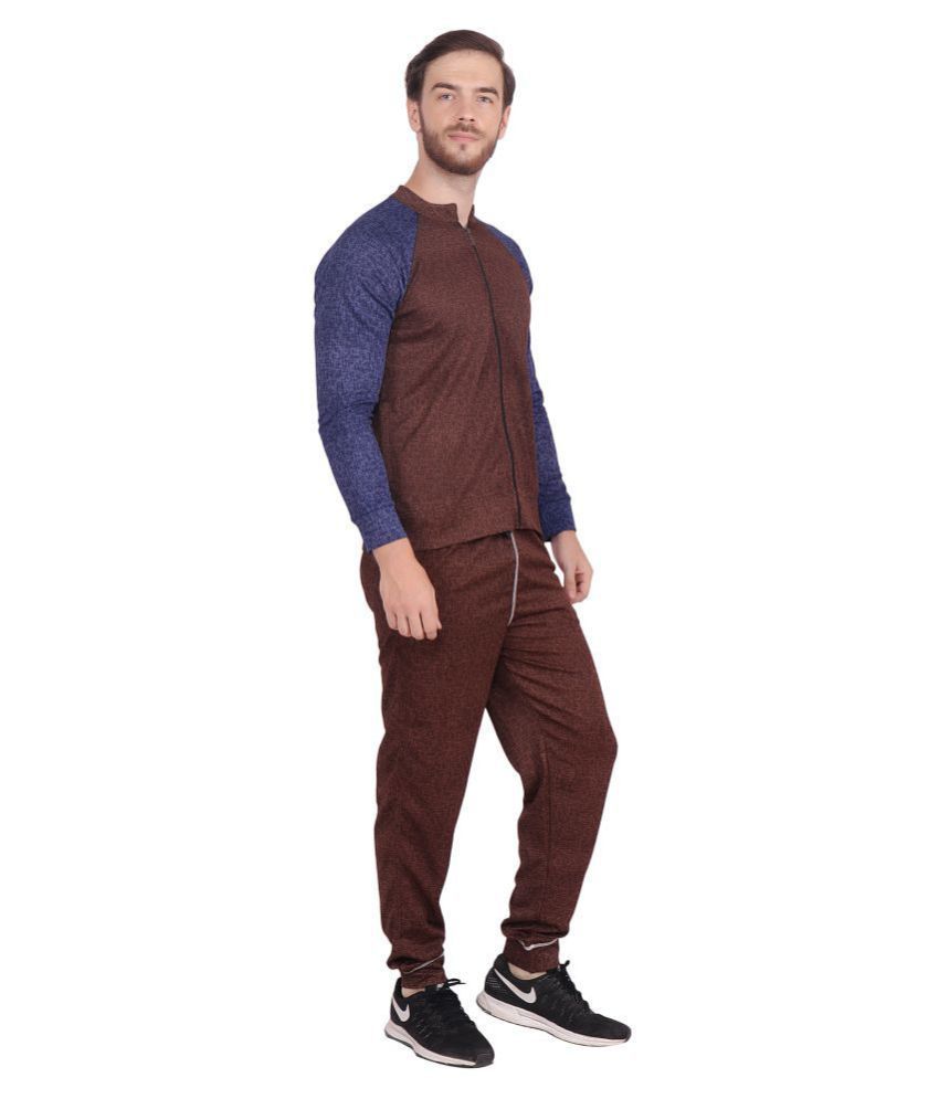 brown velour tracksuit mens